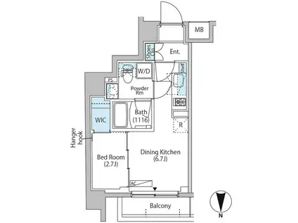 中野新橋レジデンス(1DK/1階)の間取り写真