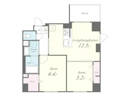 サントゥール駒込(2LDK/6階)の間取り写真