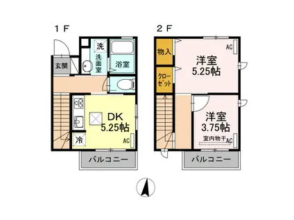 コーラル A(2K/1階)の間取り写真