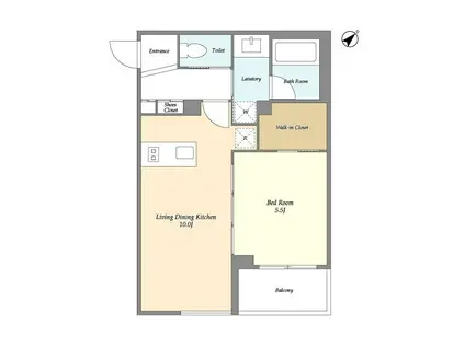 エルスタンザ代々木(1LDK/2階)の間取り写真