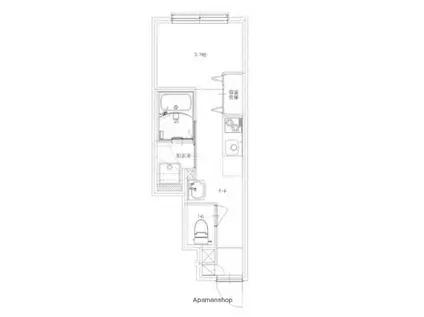 ソルナクレイシア荻窪Ⅲ(ワンルーム/1階)の間取り写真