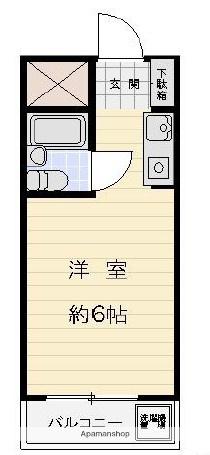 ハピネスコート(ワンルーム/3階)の間取り写真