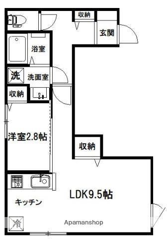 CASA.KELL(1LDK/2階)の間取り写真