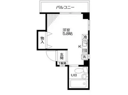 ミレニアム新井(ワンルーム/3階)の間取り写真