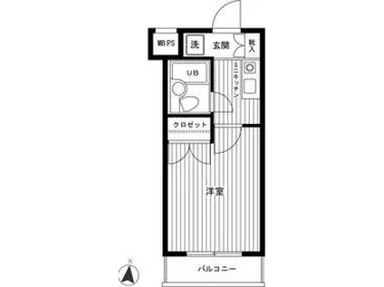ジェイパーク西落合(1K/3階)の間取り写真