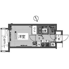パークウェル初台(1K/7階)の間取り写真