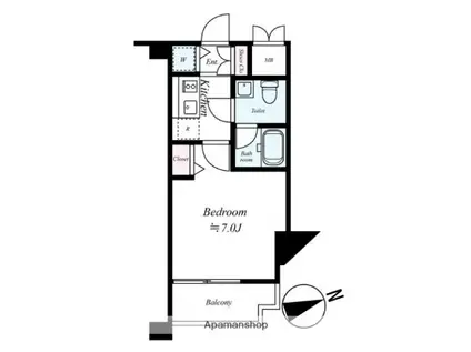 ラ・エテルノクレアート南雪谷(1K/1階)の間取り写真