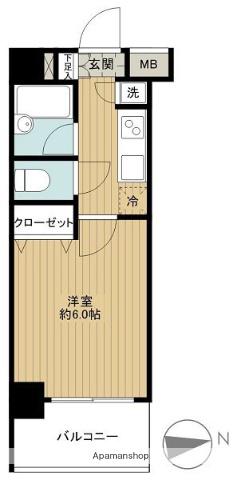 パレステュディオ目黒東(1K/2階)の間取り写真