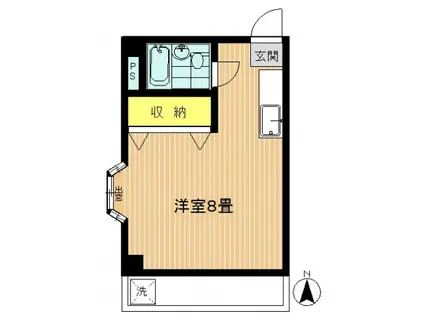 メゾンあかね(ワンルーム/2階)の間取り写真