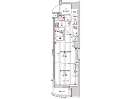 ガーラ・プレシャス三軒茶屋(1DK/5階)の間取り写真