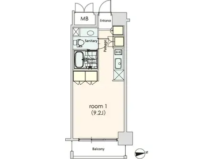 カスタリア芝公園(ワンルーム/7階)の間取り写真