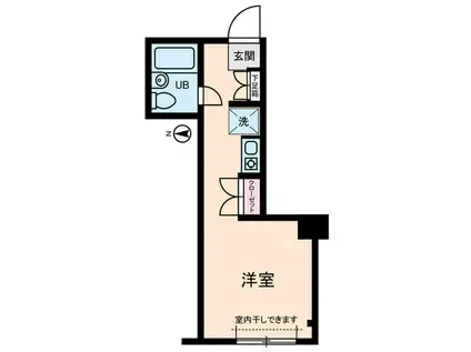 ダイヤモンドレジデンス中央(ワンルーム/2階)の間取り写真