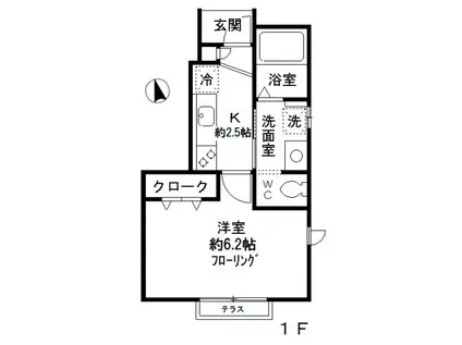 CASAPICCOLINA(1K/1階)の間取り写真