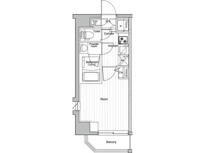 プレミアムキューブ品川ウエスト(1K/4階)の間取り写真