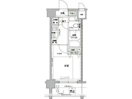 ハーモニーレジデンス羽田ウエスト(1K/3階)の間取り写真