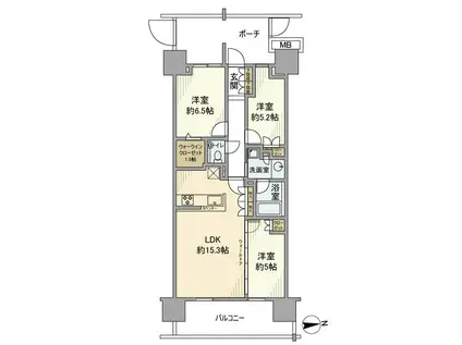 グランドメゾン品川シーサイドの杜(3LDK/8階)の間取り写真