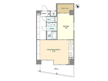 テラス八丁堀(1LDK/6階)の間取り写真