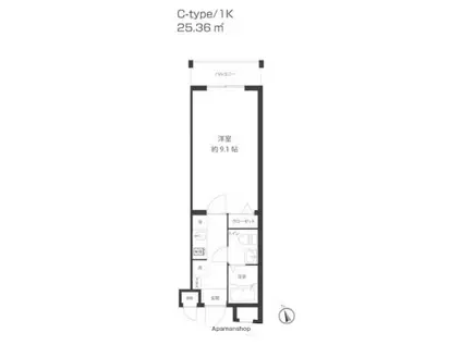 レオーネ馬込(1K/4階)の間取り写真