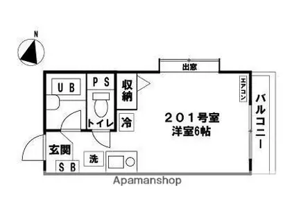 VILLA FOREST千鳥(ワンルーム/2階)の間取り写真