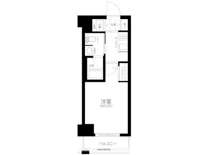 ジーベック千鳥町(1K/2階)の間取り写真