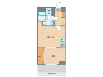 池田山ガーデンハイツ(1LDK/3階)の間取り写真