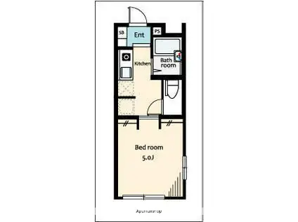 アヴェニール南馬込(ワンルーム/2階)の間取り写真