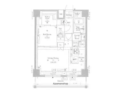 AXASレジデンス目黒東(1LDK/14階)の間取り写真