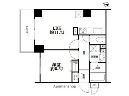 グランテム南雪谷(1LDK/2階)の間取り写真