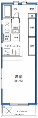 目黒ガーデンハウス(ワンルーム/2階)の間取り写真