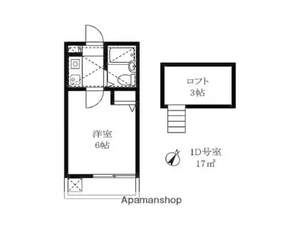 ベルデ大岡山(1K/1階)の間取り写真