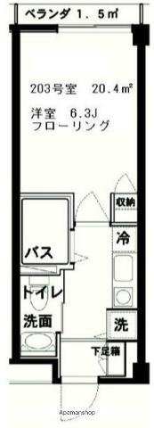 SPECHOUSE戸越(1K/2階)の間取り写真