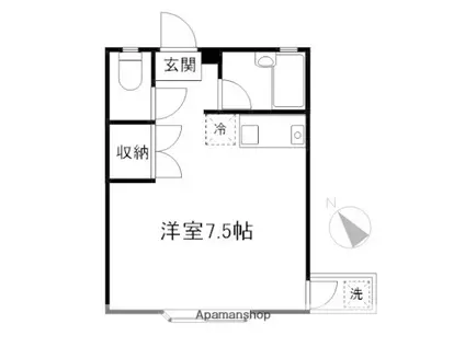 サンパルムアカギ(ワンルーム/2階)の間取り写真