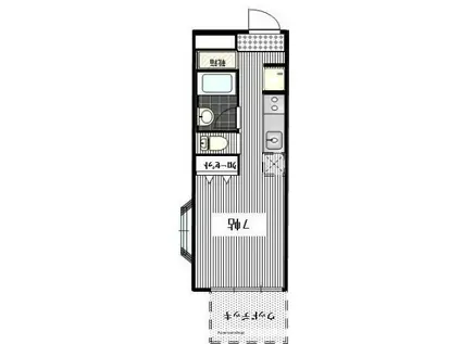 プラチナコート洗足(ワンルーム/1階)の間取り写真