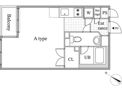 レジディア目黒2(ワンルーム/3階)の間取り写真