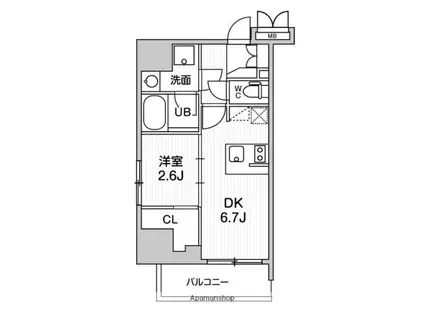 SYFORME大井町Ⅱ(1DK/2階)の間取り写真