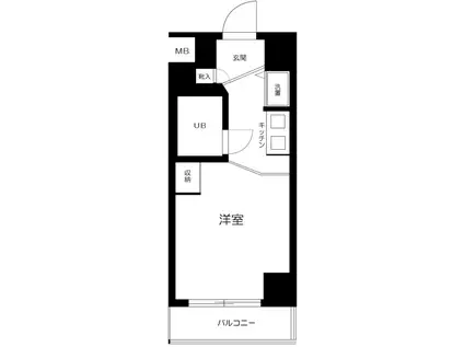 スカイコート蒲田第2(ワンルーム/8階)の間取り写真