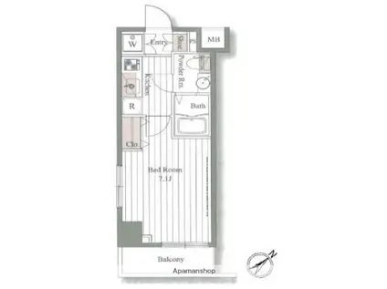 ドゥーエ大森(1K/7階)の間取り写真