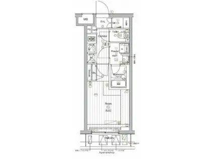 ハーモニーレジデンス東京羽田スカイブリッジ(2K/7階)の間取り写真