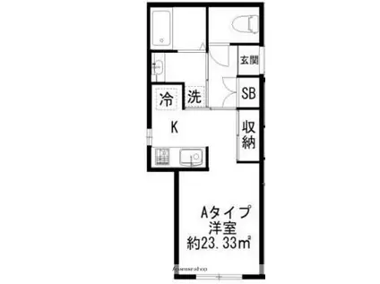 馬込ハウス(1K/2階)の間取り写真