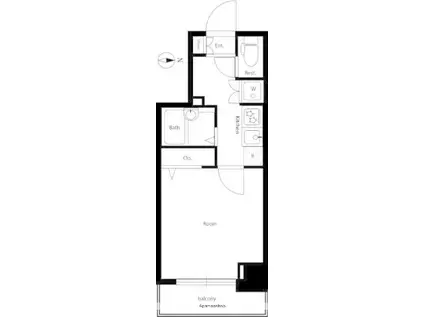 スカイコート蒲田第6(1K/5階)の間取り写真