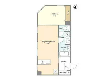 シェモア白金高輪(1LDK/2階)の間取り写真