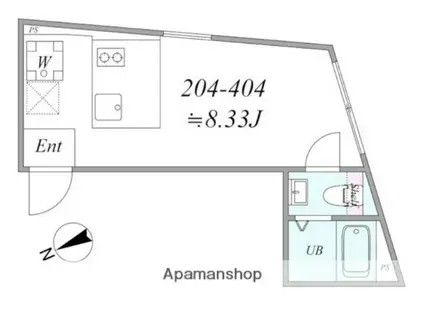 TRIAS912(ワンルーム/3階)の間取り写真