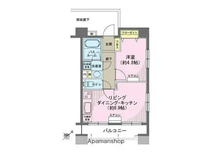 ヒルレジデンス大崎(1LDK/1階)の間取り写真