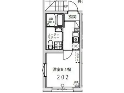 アイリス中延(1K/2階)の間取り写真