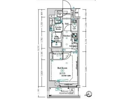 LUMEED蒲田南(1K/4階)の間取り写真