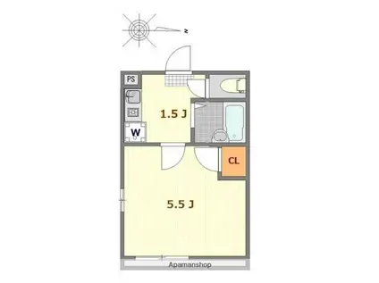 アーネスト蒲田(1K/2階)の間取り写真