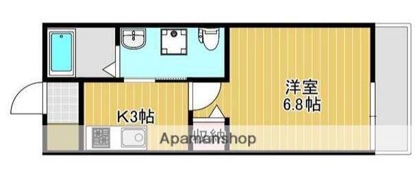 テルメゾン(1K/2階)の間取り写真