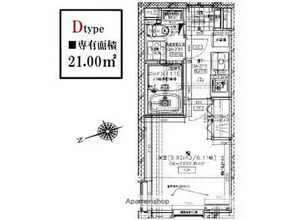 レピュア目黒本町レジデンス(1K/1階)の間取り写真