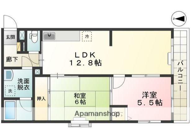 リバーサイド塩沢Ⅱ(2LDK/4階)の間取り写真