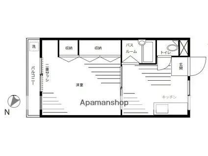 山﨑ビル(1K/3階)の間取り写真